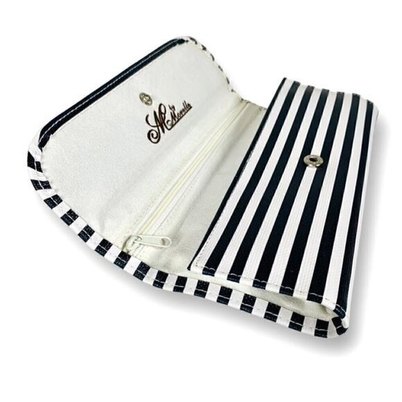 NEW MORELLE & CO CLASSIC LUCY JEWELRY ROLL CASE DARK BLUE & WHITE STRIPED - Picture 4 of 8